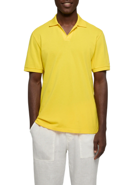Yellow cotton piquet buttonless polo shirt Charles - MC2 Saint Barth