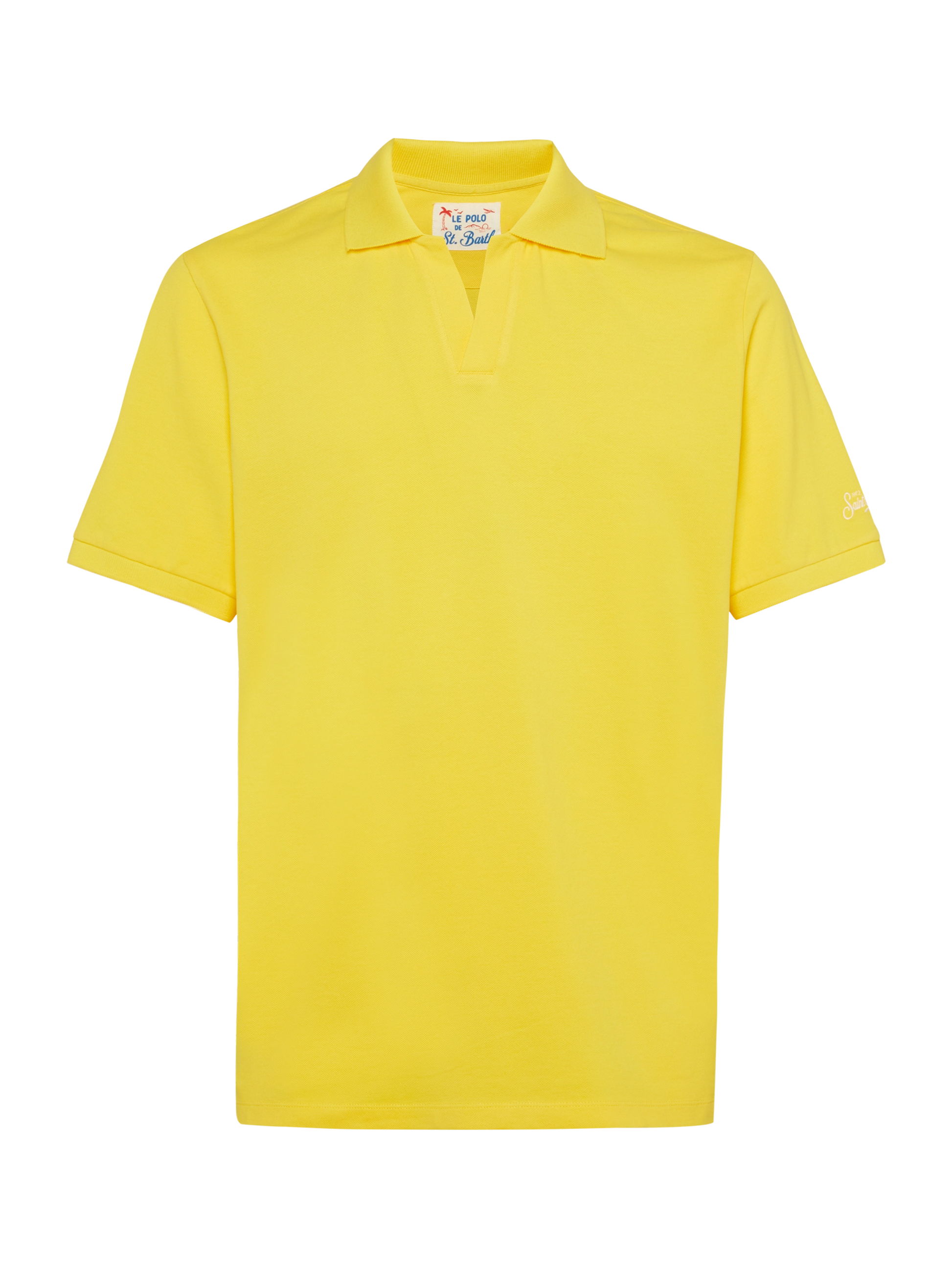 Yellow cotton piquet buttonless polo shirt Charles - MC2 Saint Barth