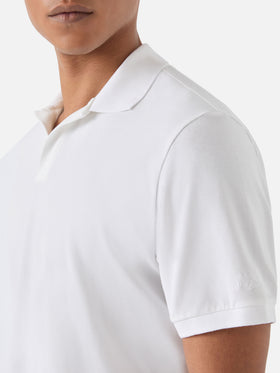 Polo Charles in piquet di cotone bianco