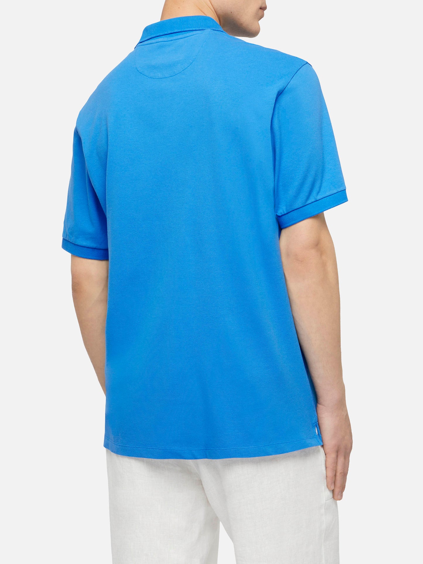 Bluette cotton piquet buttonless polo shirt Charles - MC2 Saint Barth