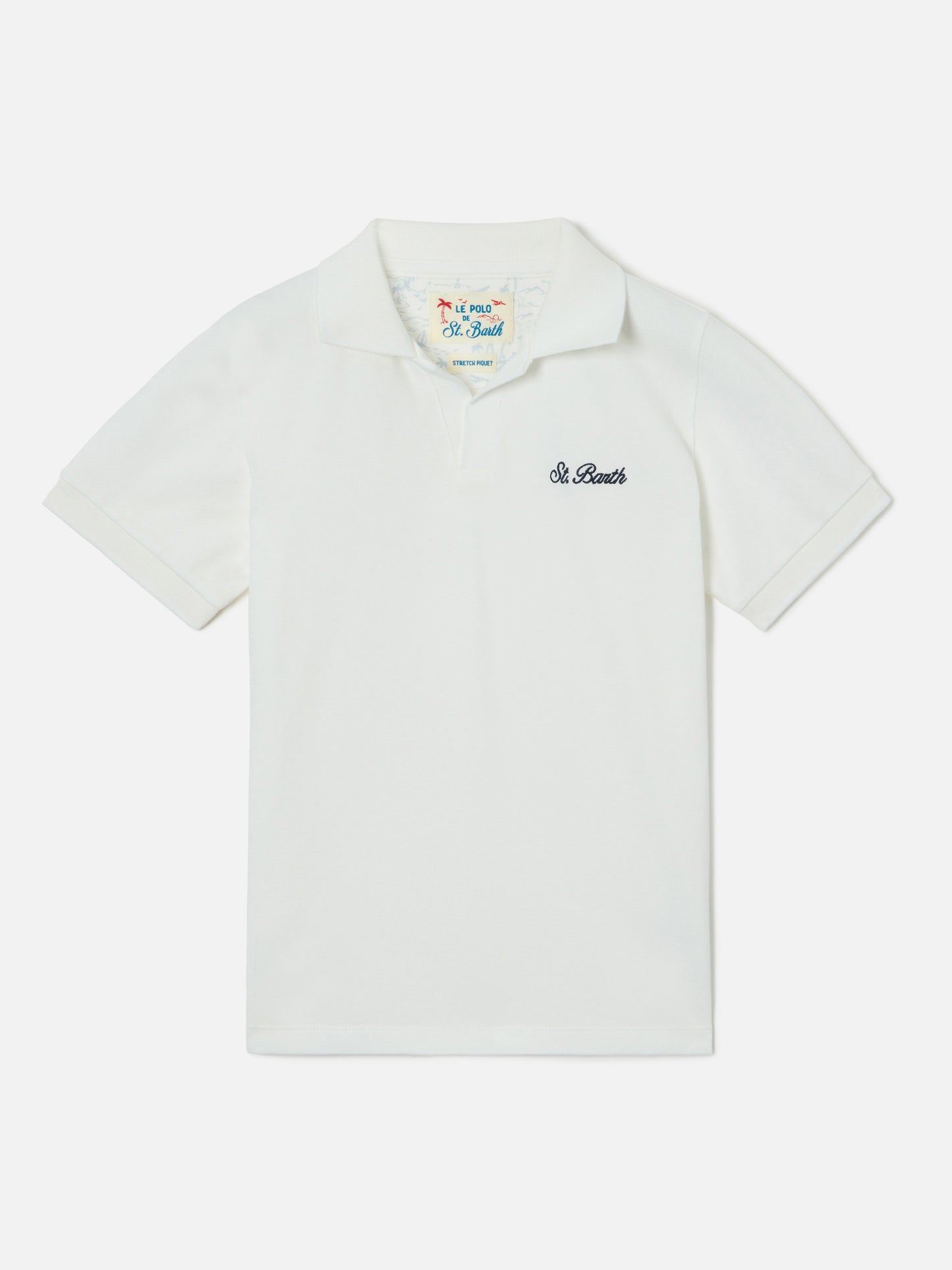 Polo Charles Jr in piquet bianco