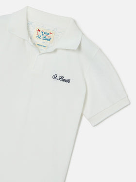 Polo Charles Jr in piquet bianco