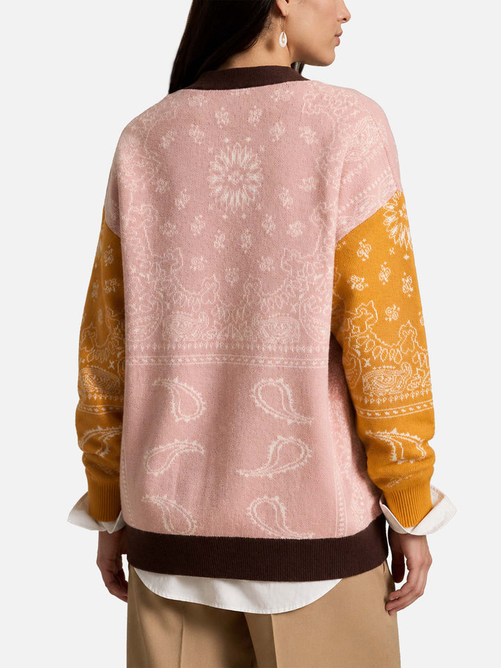 Chloe multicolor bandana print cashmere blend cardigan