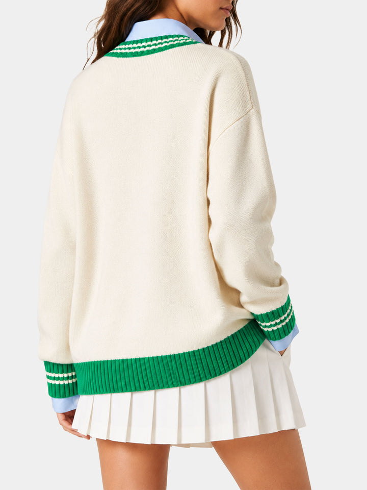 Weißer Chloe Cardigan mit Stickerei 