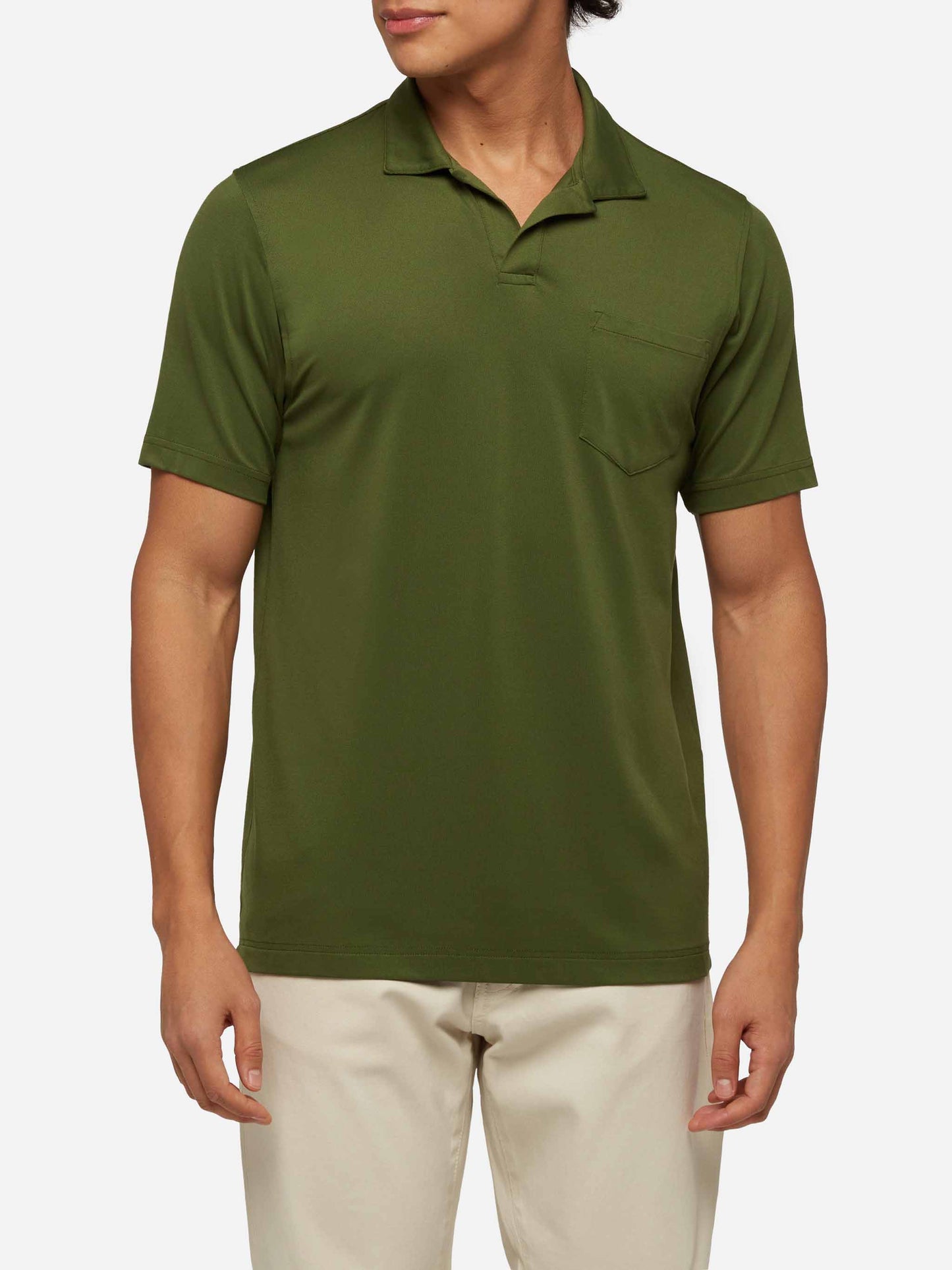 Military green technical piquet polo shirt Camber - MC2 Saint Barth