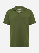 Polo in piquet tecnico verde militare Camber