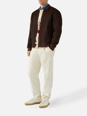 Unlined Camden wool bomber in brown