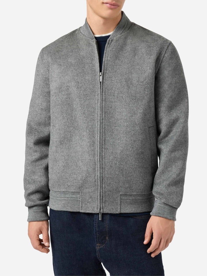 Unlined Camden wool bomber in grey