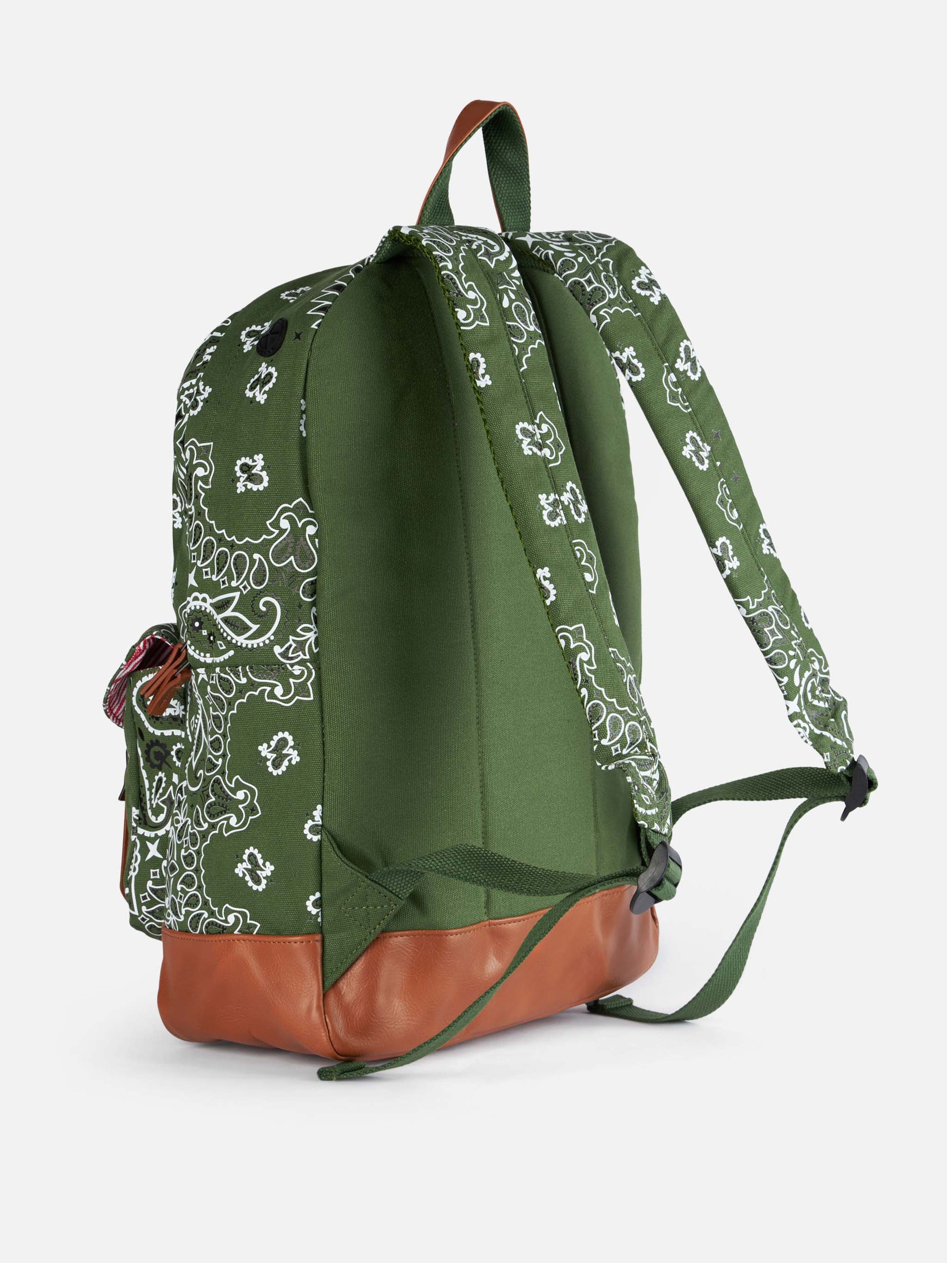 Canvas backpack Cody with green bandanna print - MC2 Saint Barth
