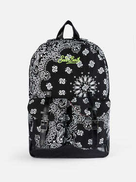 Canvas backpack cody with black bandanna print - MC2 Saint Barth