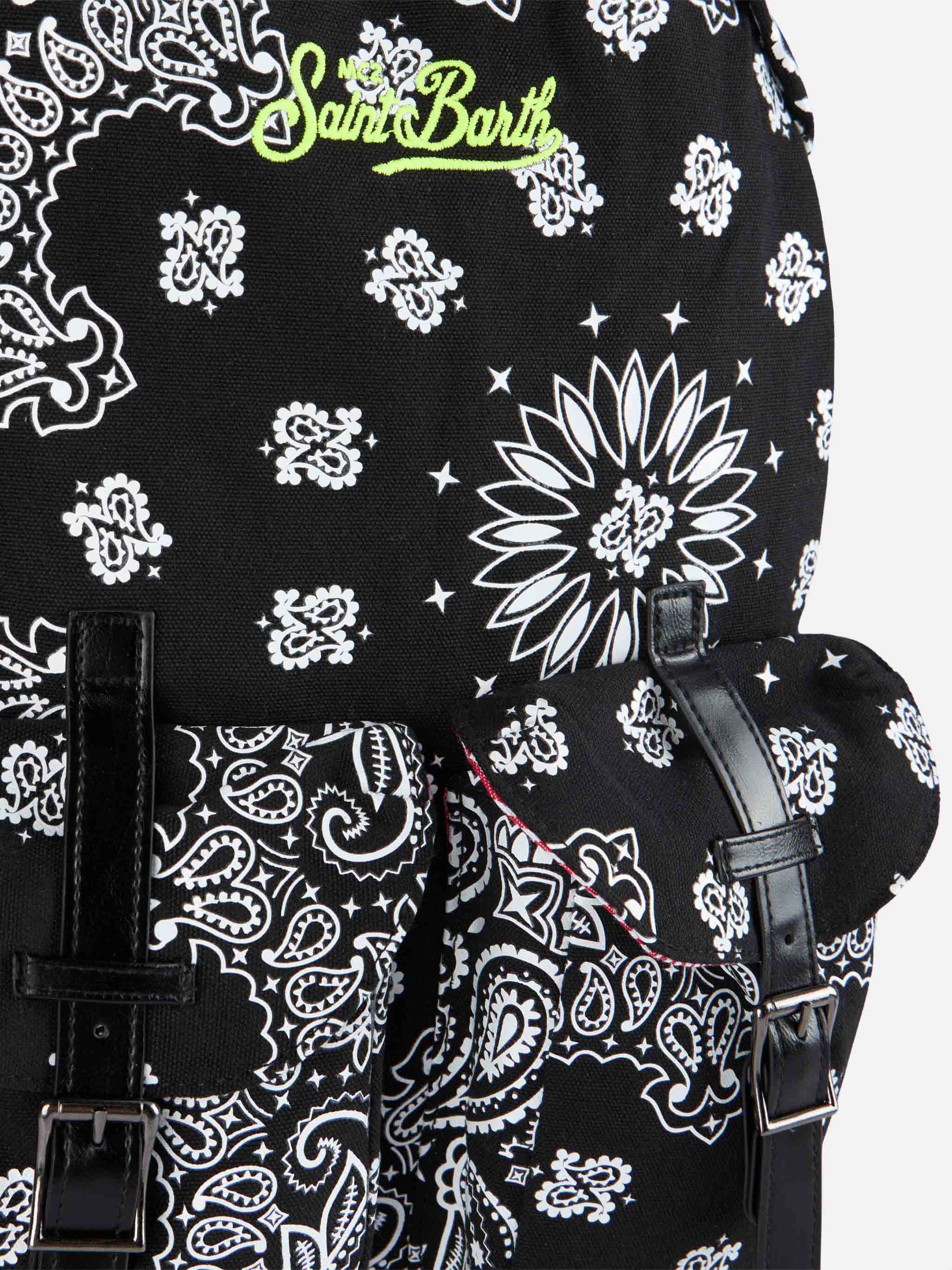 Canvas backpack cody with black bandanna print - MC2 Saint Barth