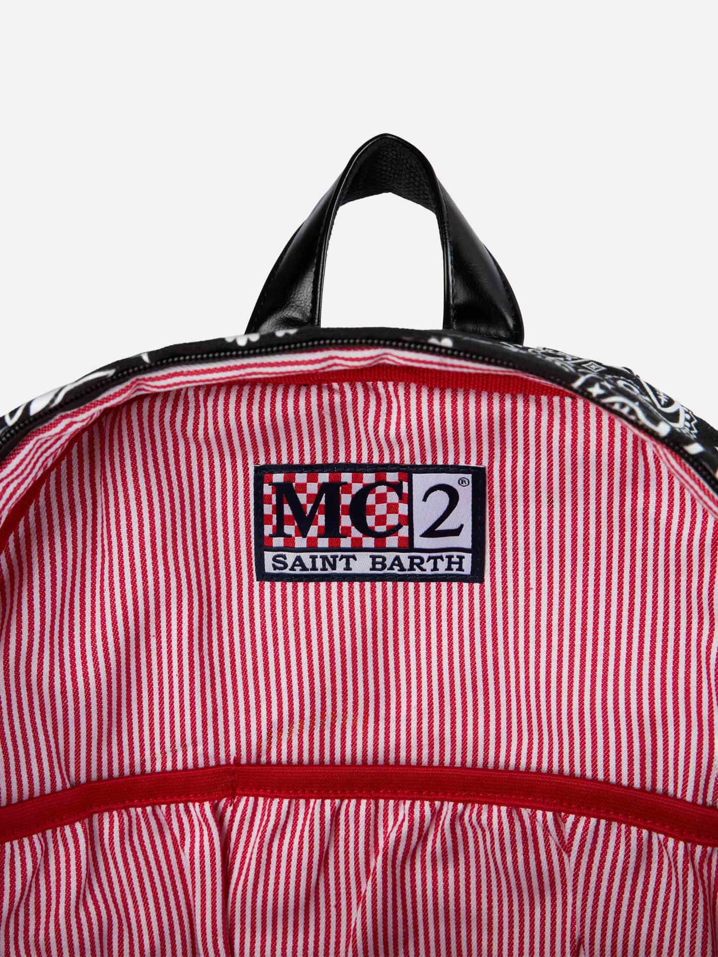 Canvas backpack cody with black bandanna print - MC2 Saint Barth