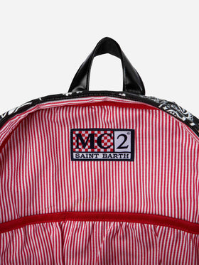 Canvas backpack cody with black bandanna print - MC2 Saint Barth