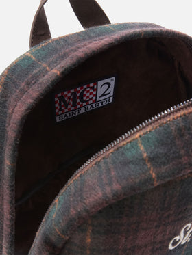 mochila de mezcla de lana con estampado tartán Cody 