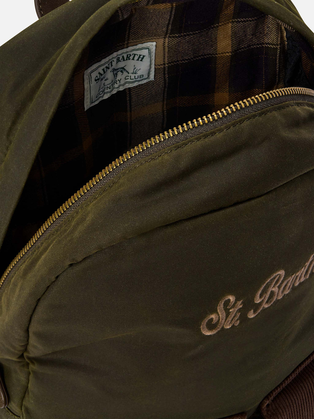 Sac à dos ciré vert militaire Cody avec logo brodé 