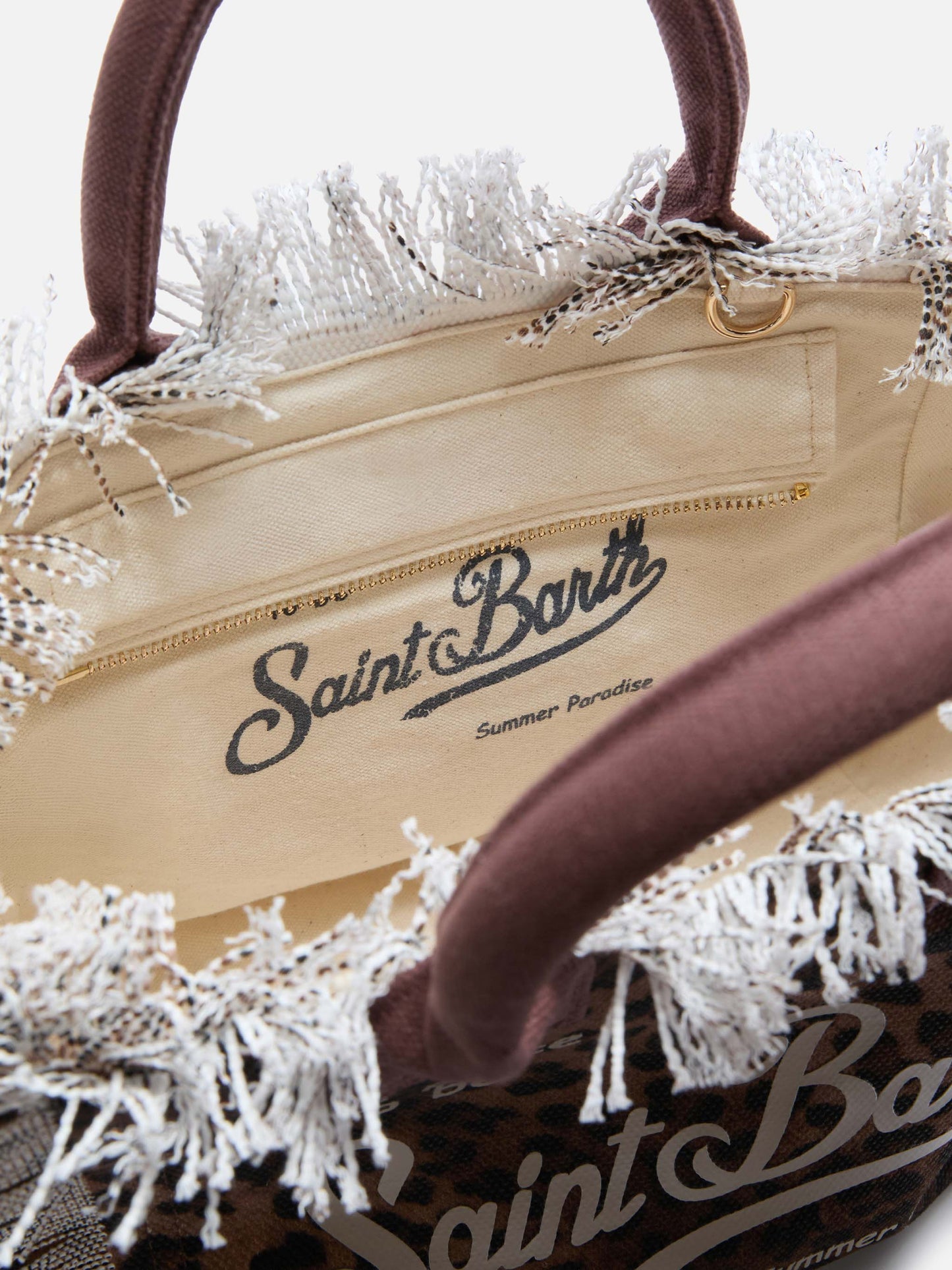 Borsa Colette in canvas con fantasia leopardata