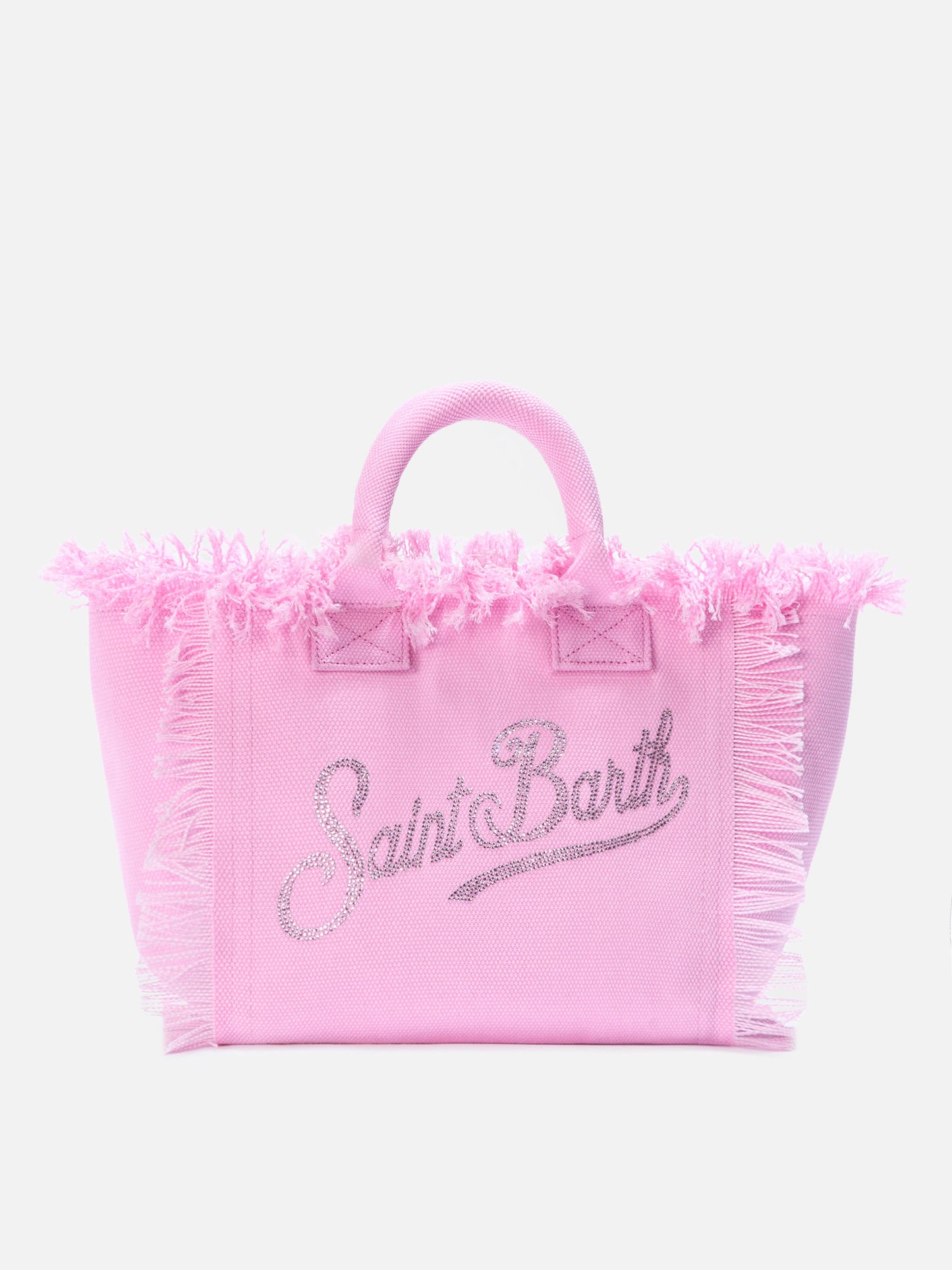 Pink canvas Colette bag with rhinestone logo