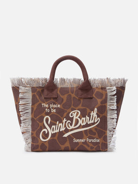 Borsa Colette in canvas con fantasia animalier