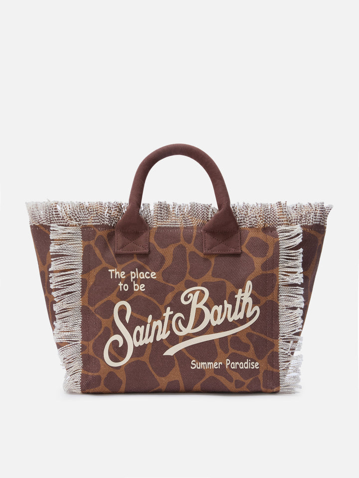 Borsa Colette in canvas con fantasia animalier