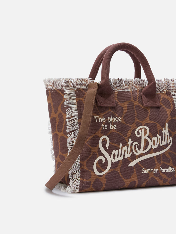 Borsa Colette in canvas con fantasia animalier