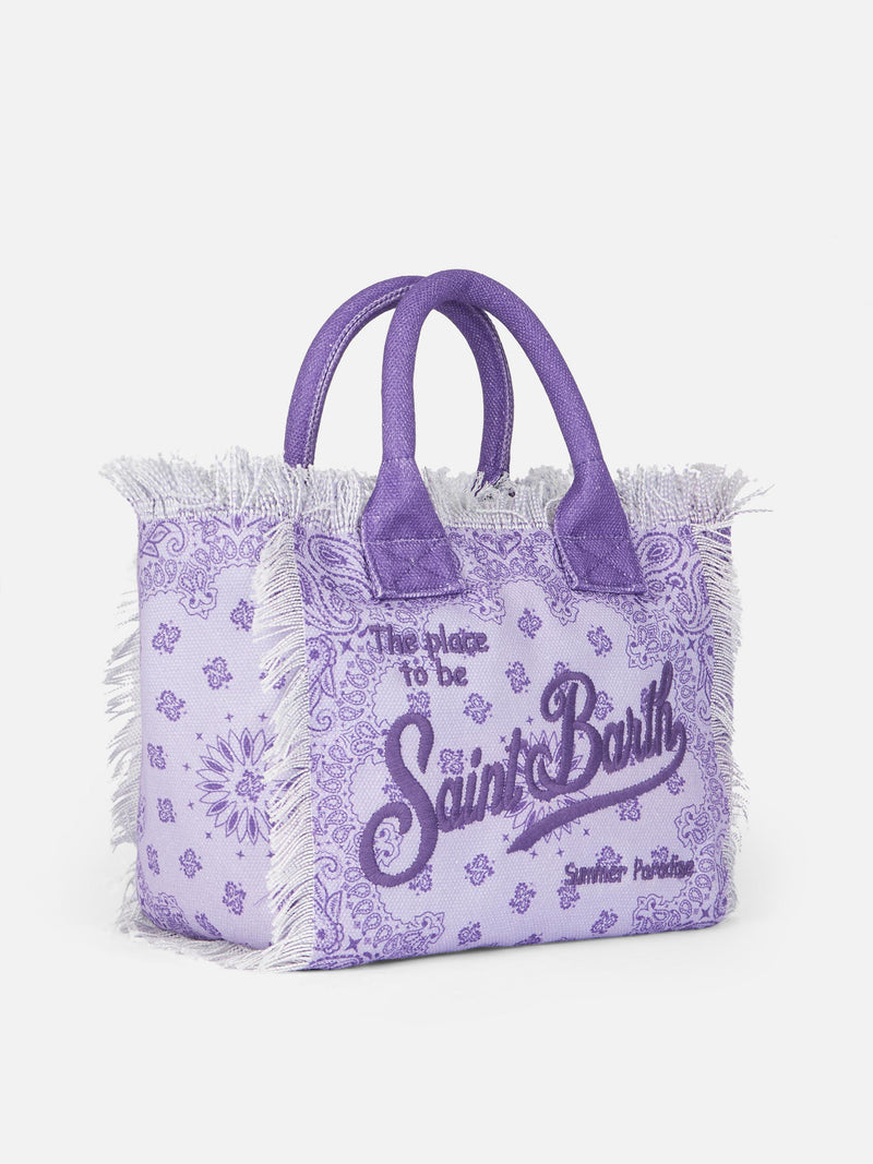Lilac bandanna cotton canvas Colette handbag