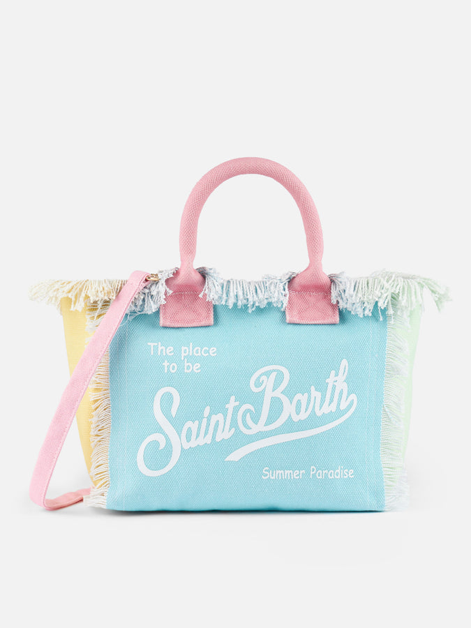 Mc2 Saint Barth Borsa Colette in tela di cotone con patch multicolore