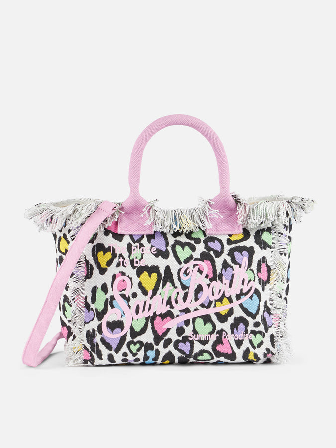 Mc2 Saint Barth Borsa Colette in tela di cotone dal cuore animalier