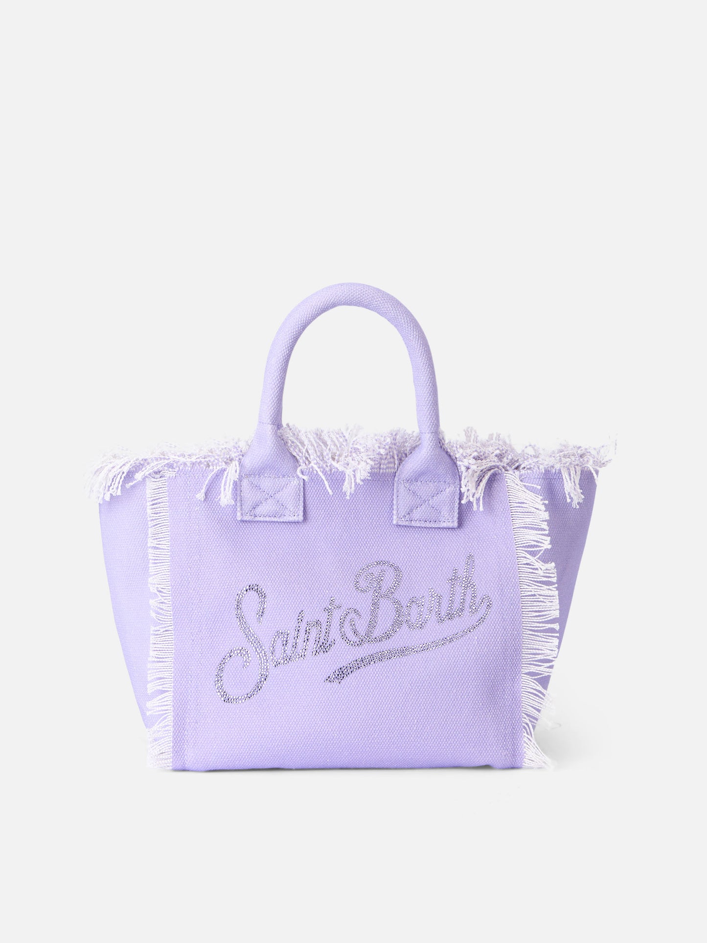Colette lilac cotton canvas handbag with rhinestone logo - MC2 Saint Barth