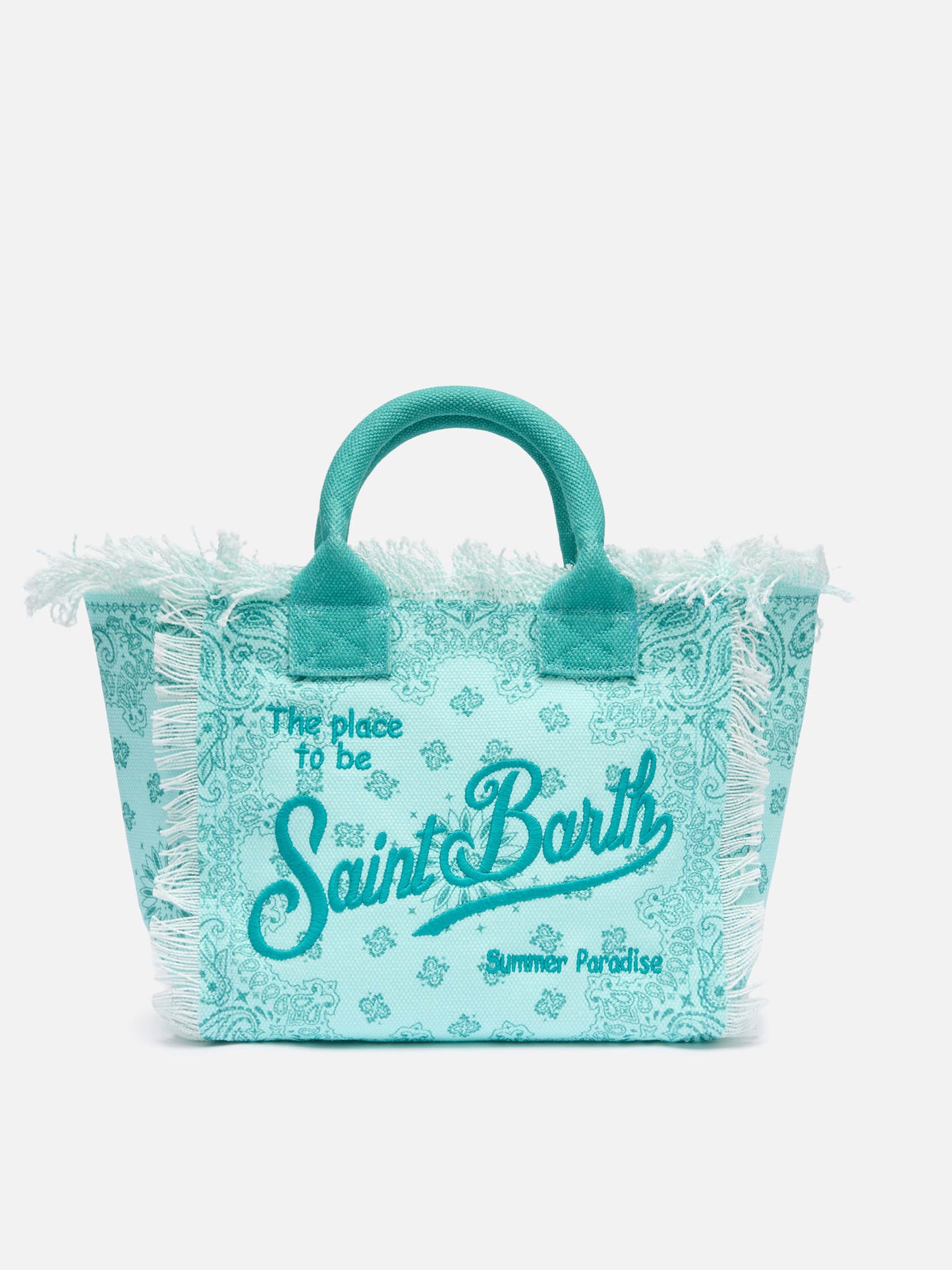 Colette cotton canvas handbag with bandanna print