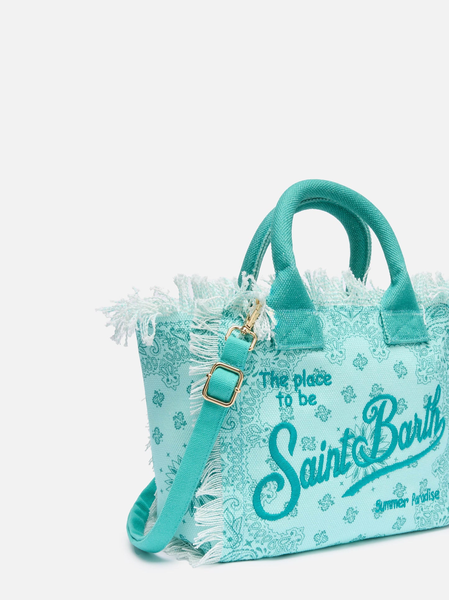 Colette cotton canvas handbag with bandanna print