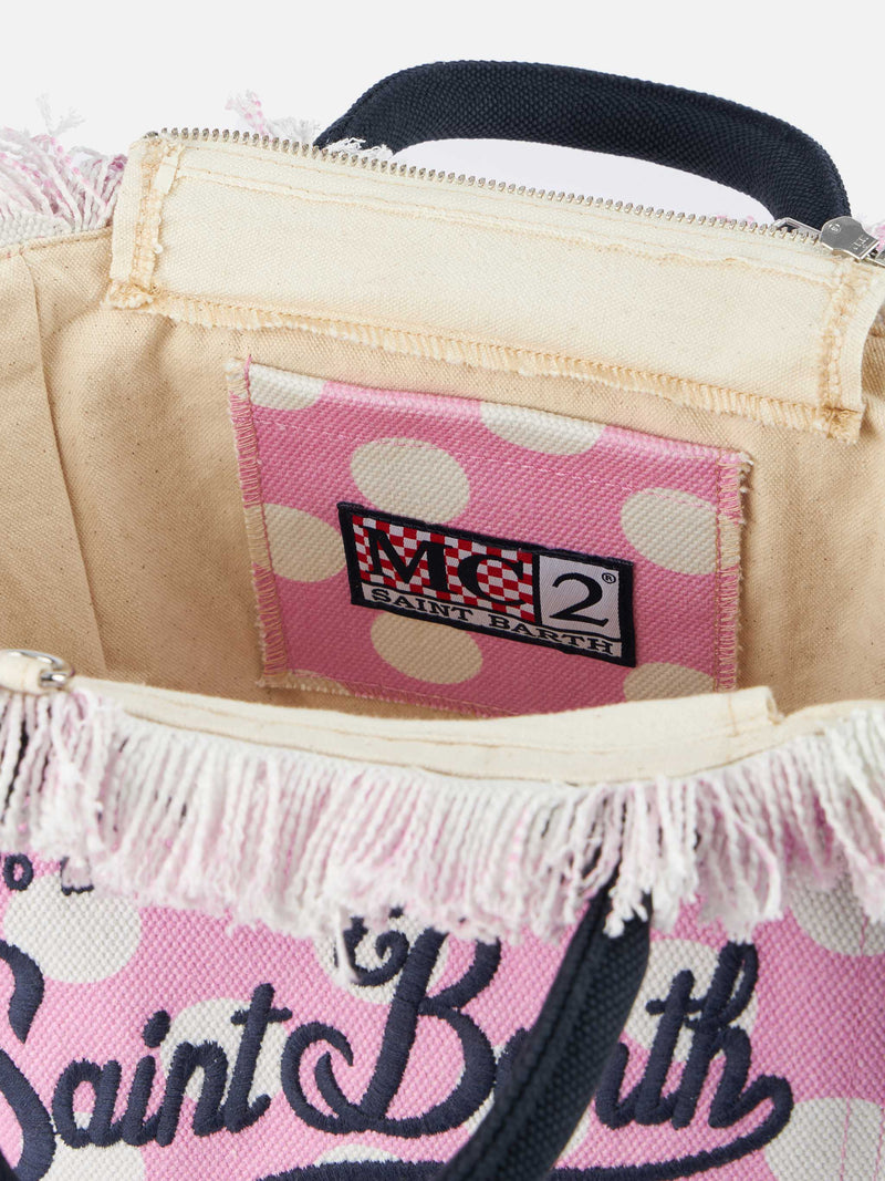 Colette-Handtasche aus gepunktetem Baumwollcanvas