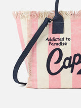 Capri-Handtasche „Colette“ aus gestreiftem Baumwollcanvas