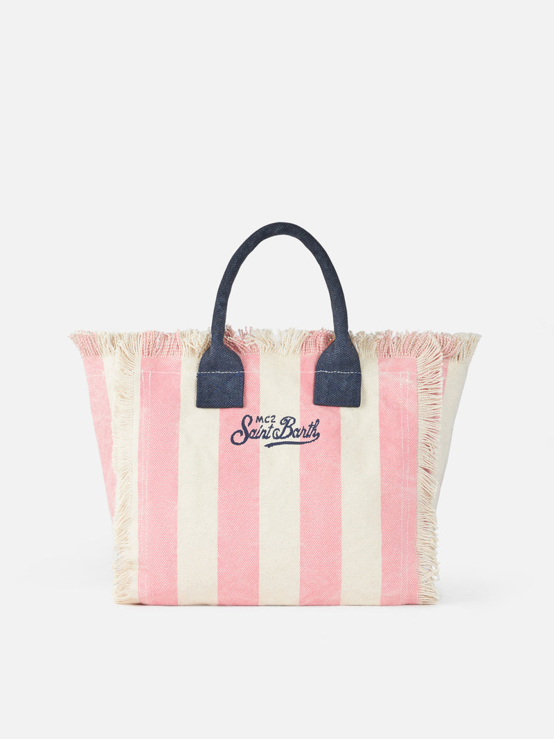 Capri striped cotton canvas Colette handbag