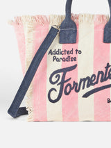 Gestreifte Colette-Handtasche aus Formentera-Baumwollcanvas