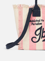 Ibiza-Handtasche „Colette“ aus gestreiftem Baumwollcanvas