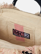 Los Angeles gestreifte Colette-Handtasche aus Baumwollcanvas