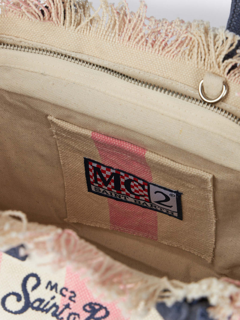 Miami striped cotton canvas Colette handbag