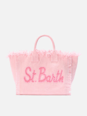 Borsa Colette in canvas con patch logo in tessuto rosa