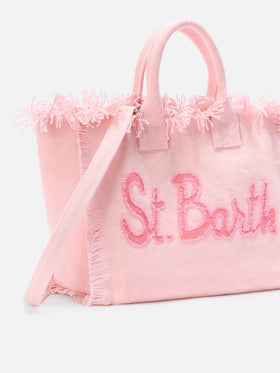 Borsa Colette in canvas con patch logo in tessuto rosa