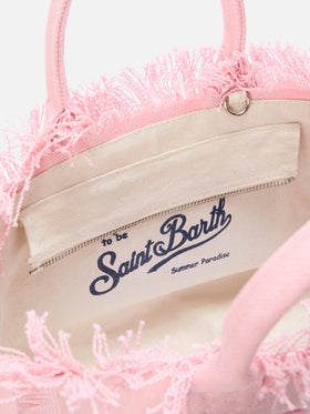 Borsa Colette in canvas con patch logo in tessuto rosa