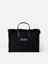 Black cable knit Colette handbag with logo embroidery