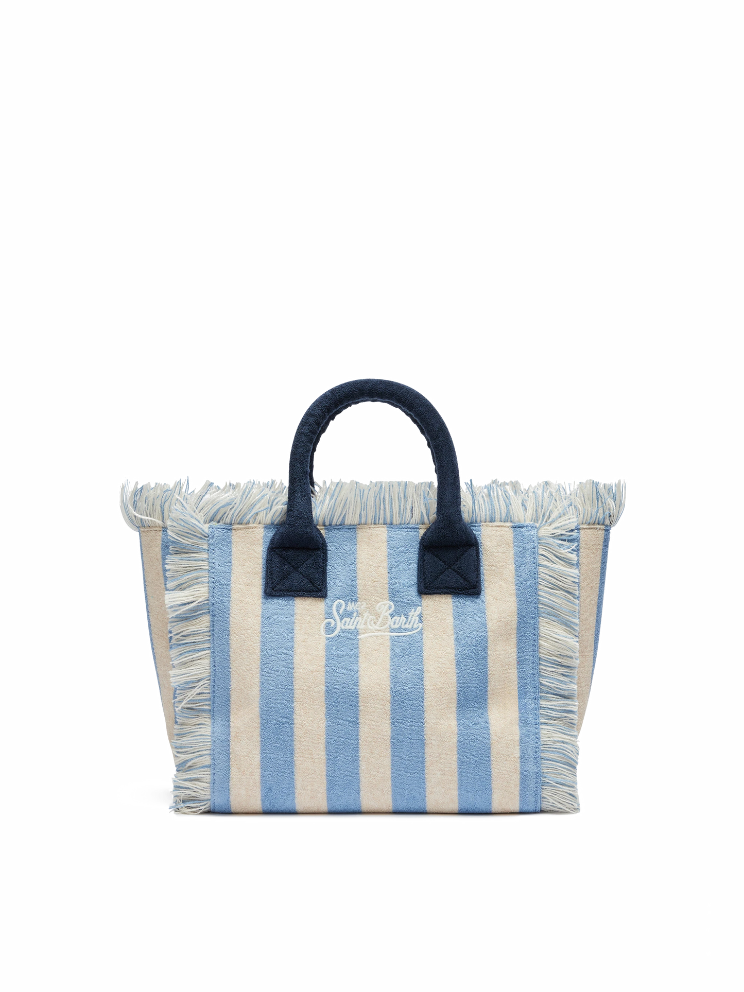 Colette Sponge light blue striped terry handbag - MC2 Saint Barth