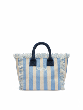 Colette Sponge light blue striped terry handbag - MC2 Saint Barth