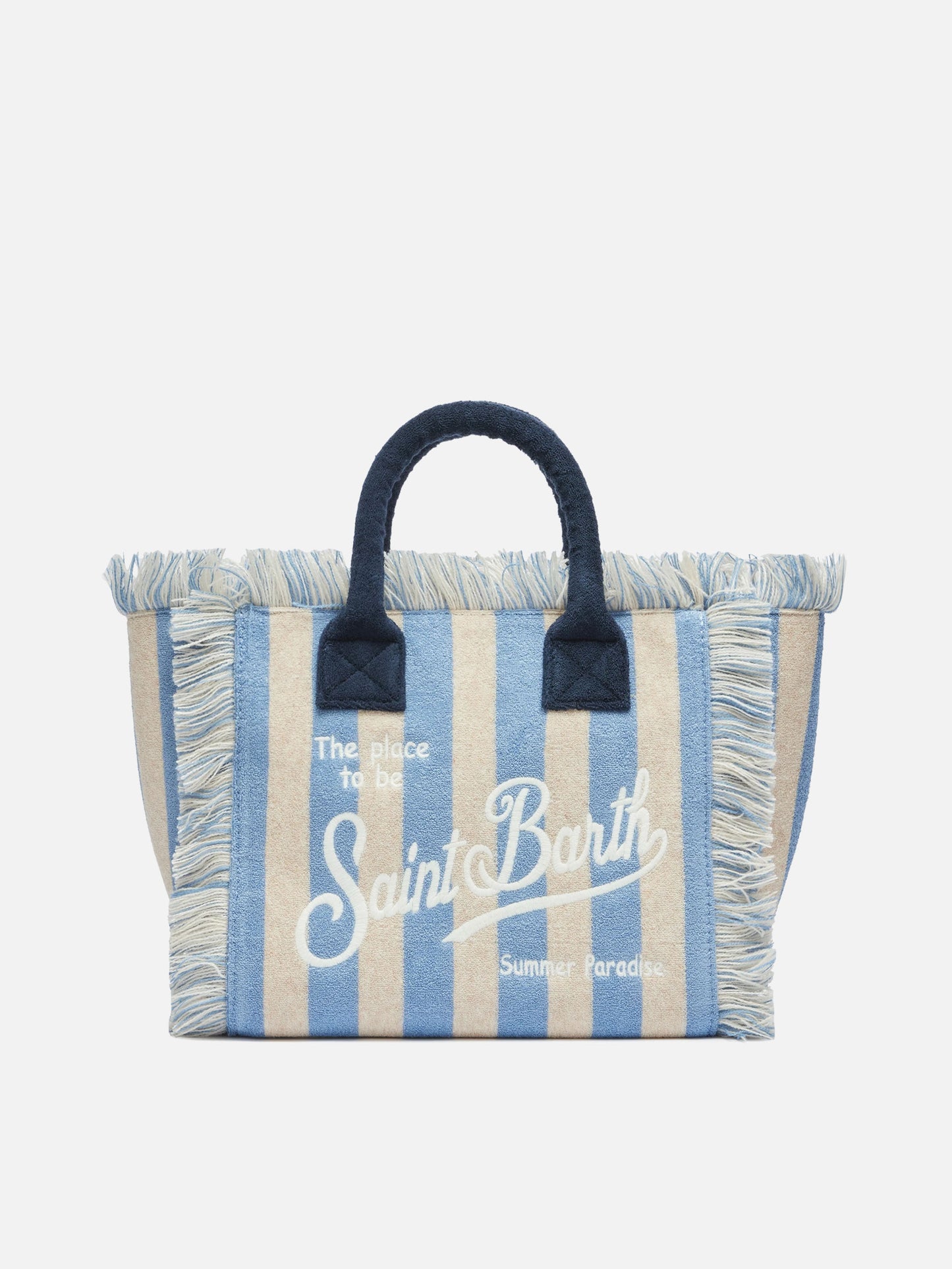 Colette Sponge hellblau gestreifte Frottee-Handtasche