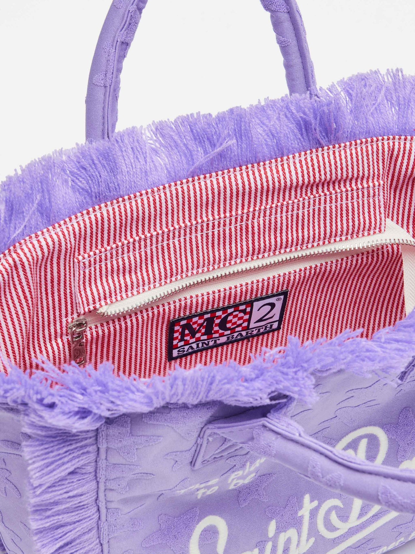 Colette Sponge lilac stars embossed terry handbag - MC2 Saint Barth