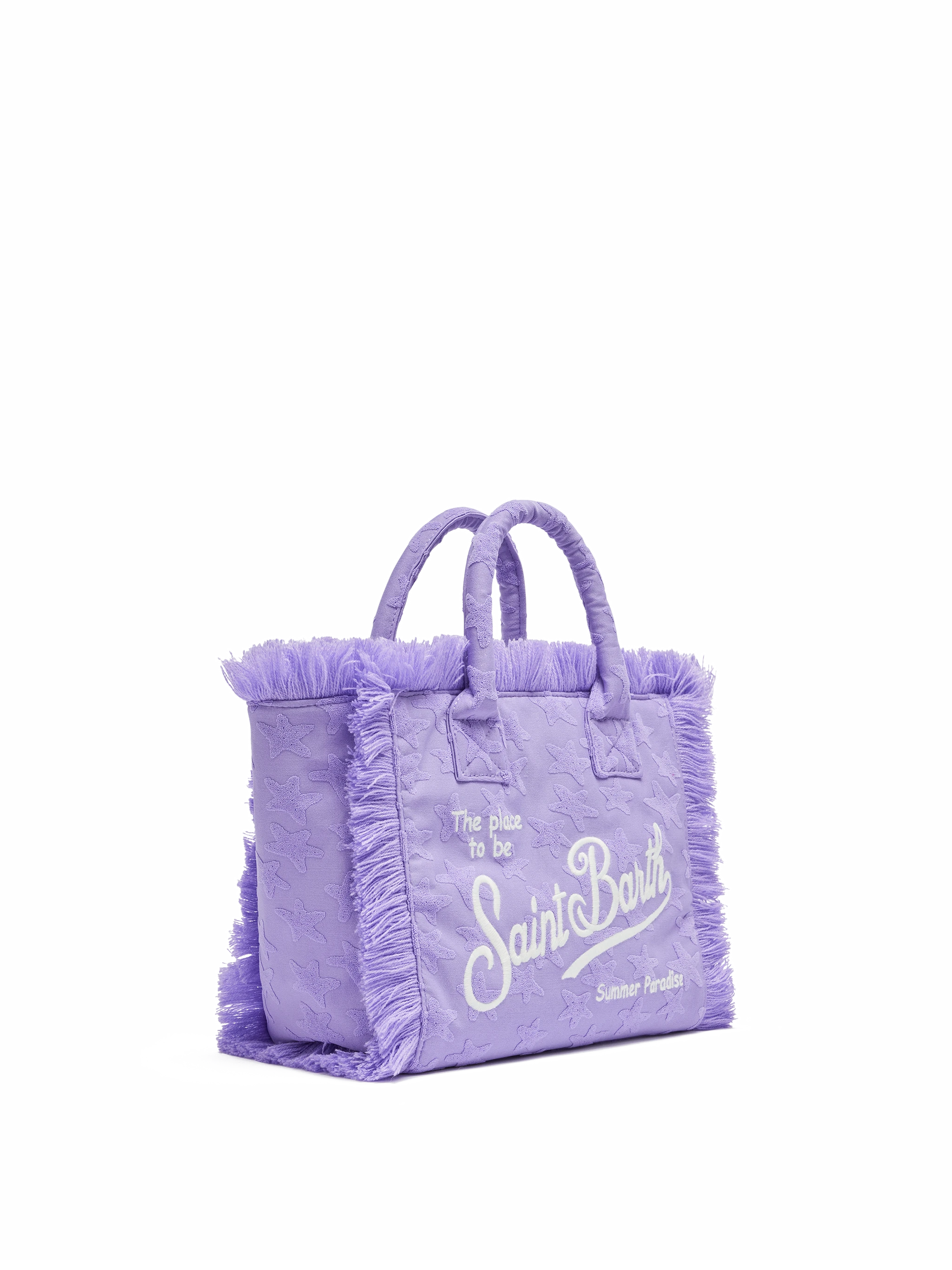 Colette Sponge lilac stars embossed terry handbag - MC2 Saint Barth