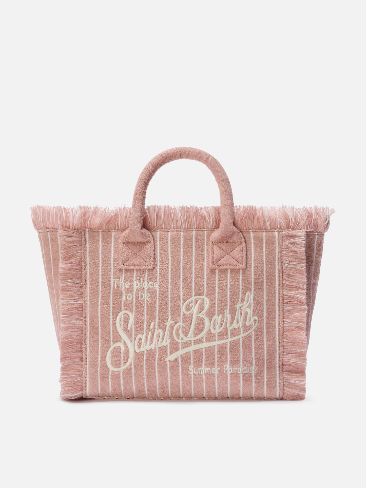 Borsa Colette in tessuto effetto spugnaa righe rosa