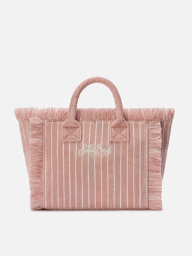Borsa Colette in tessuto effetto spugnaa righe rosa