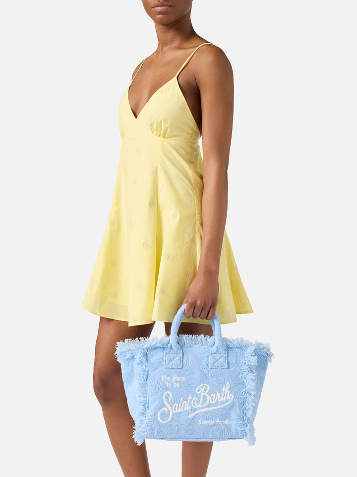 Borsa Colette in tessuto effetto spugna con conchiglie in rilievo