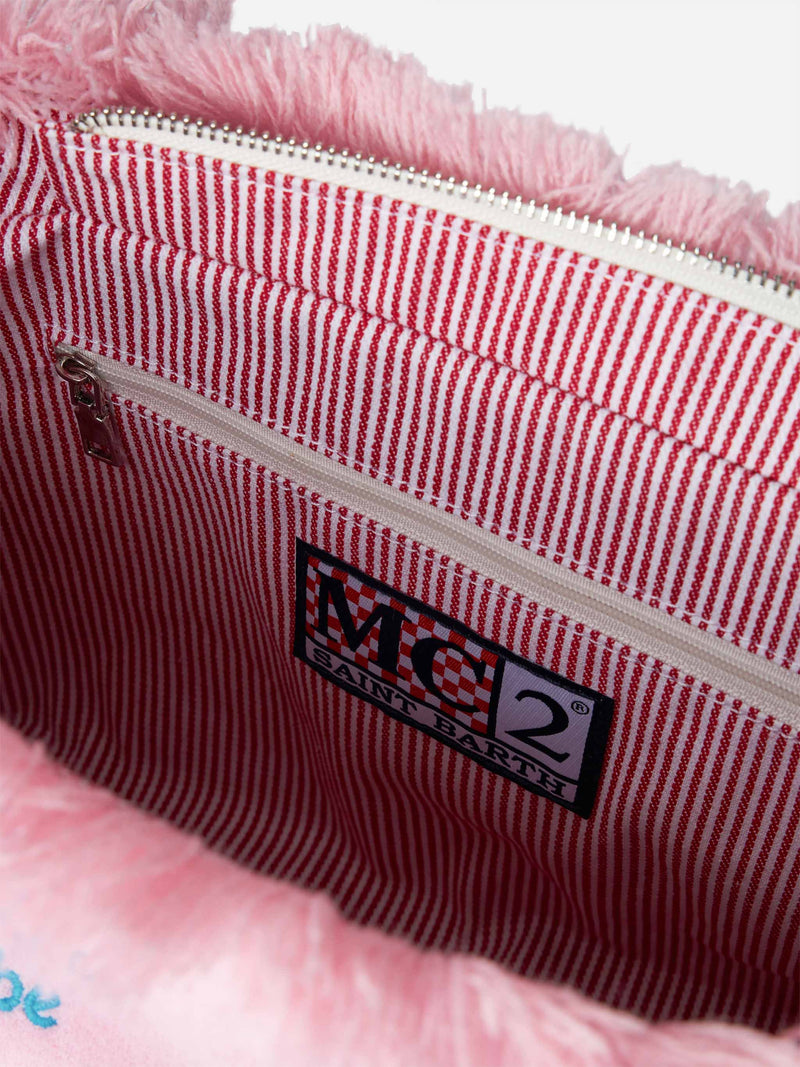 Rosafarbene Colette Sponge Handtasche aus Frottee